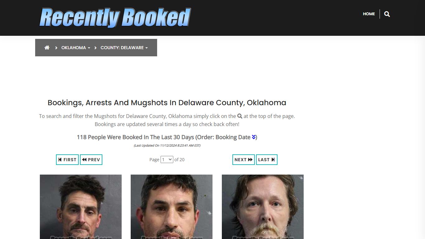 Bookings, Arrests and Mugshots in Delaware County, Oklahoma