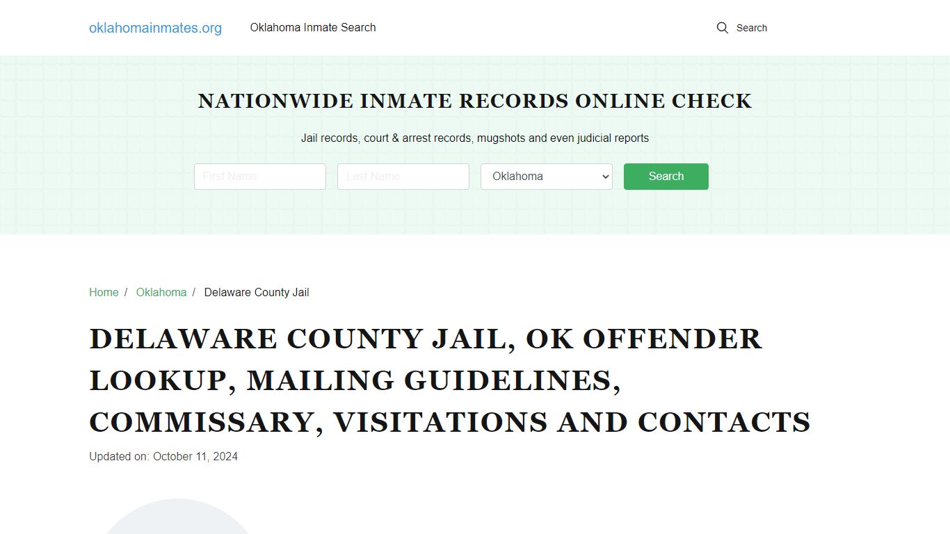 Delaware County Jail, OK: Inmate Search Options, Visitations, Contacts