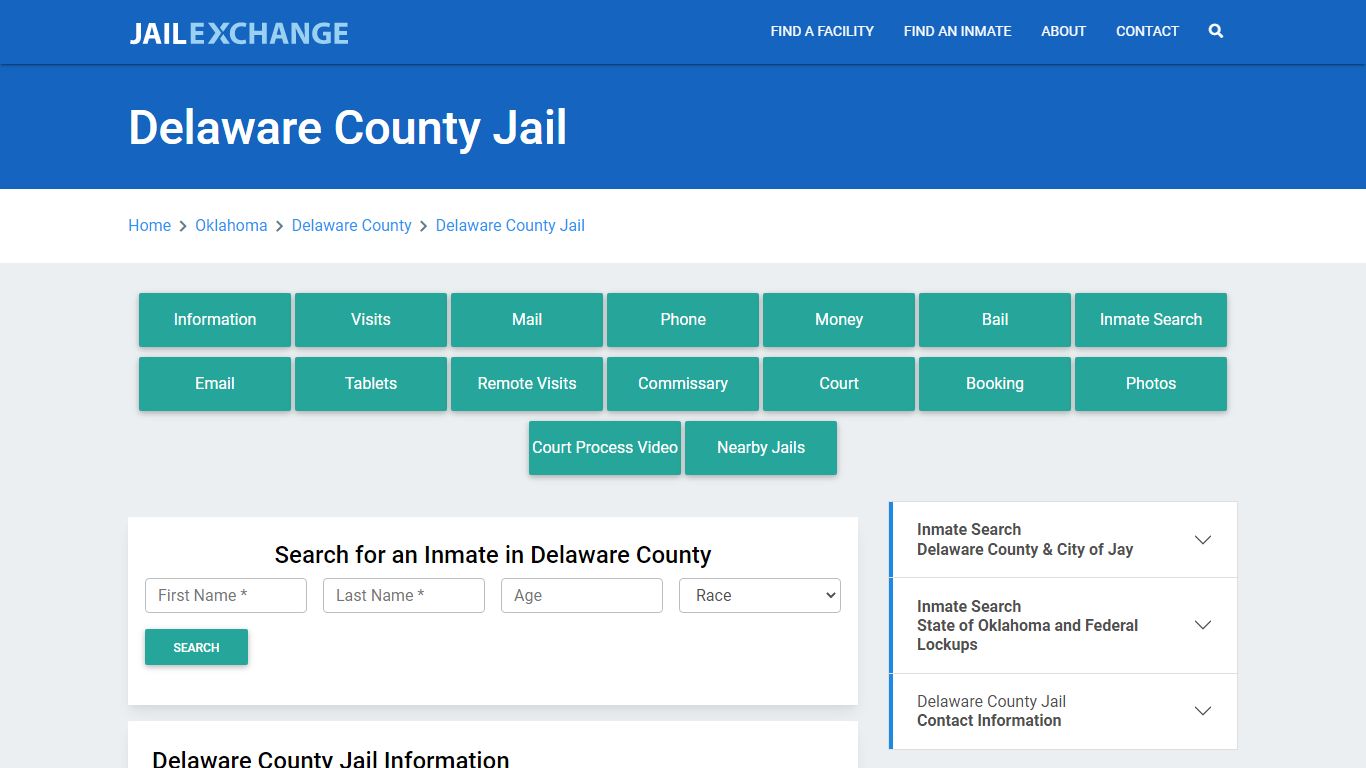 Delaware County Jail Roster Lookup, OK, Inmate Search